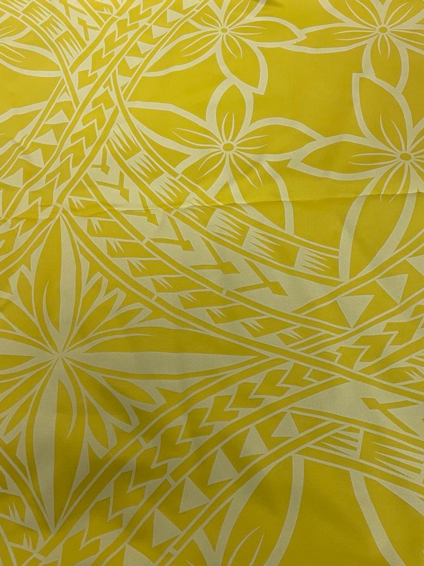 Island Print Fabric - Yellow 5.4 Yards