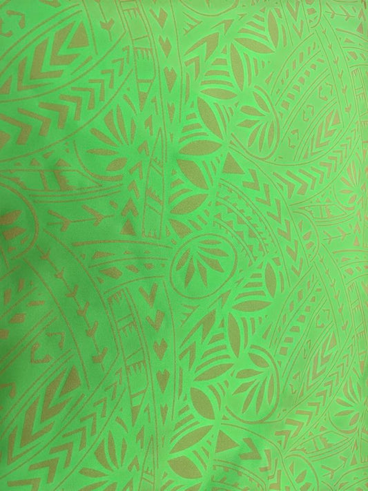 Island Print Fabric - Highlight Green 5.4 Yards