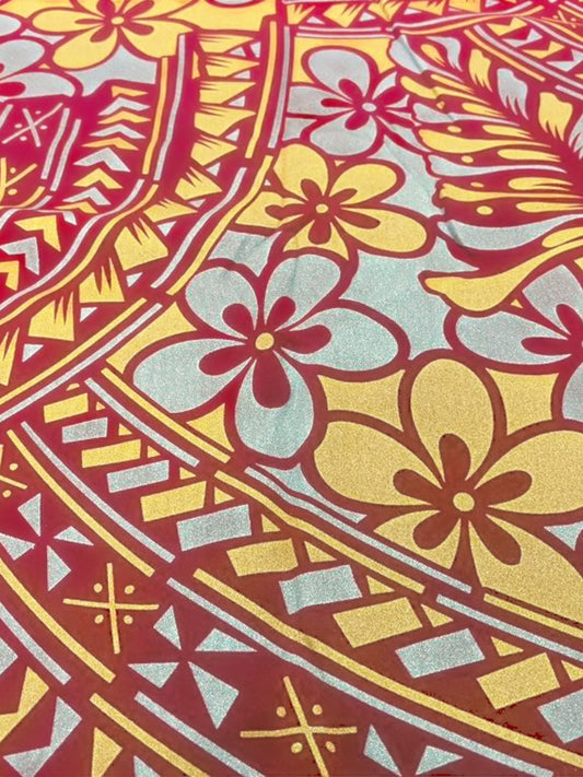 Island Print Fabric 5.4 Yards