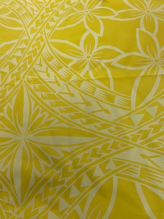 Island Print Fabric - Yellow 5.4 Yards